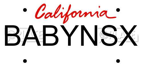 BABYNSX California License Plate