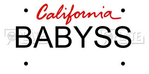 BABYSS California License Plate