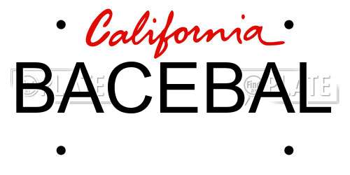 BACEBAL California License Plate