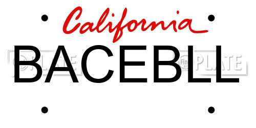BACEBLL California License Plate