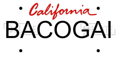 BACOGAI California License Plate