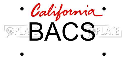 BACS California License Plate