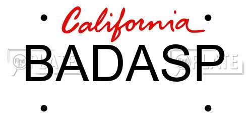 BADASP California License Plate