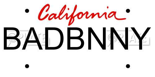 BADBNNY California License Plate