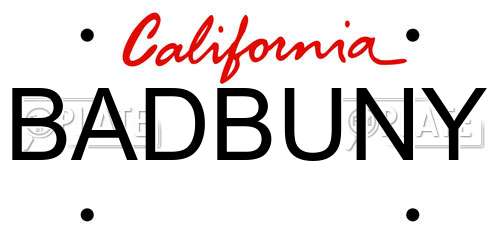 BADBUNY California License Plate
