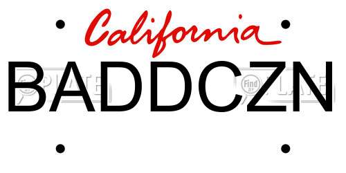 BADDCZN California License Plate