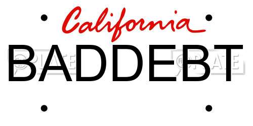 BADDEBT California License Plate
