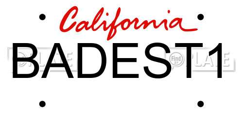 BADEST1 California License Plate