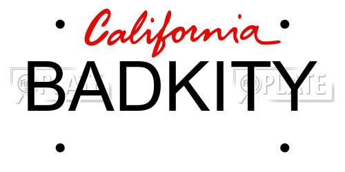 BADKITY California License Plate