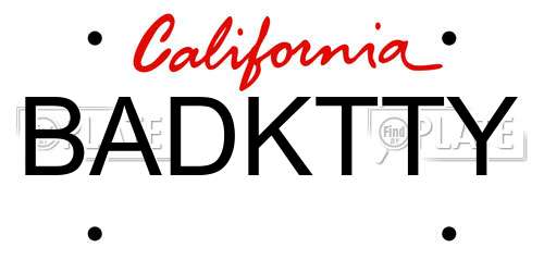 BADKTTY California License Plate