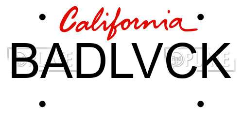 BADLVCK California License Plate