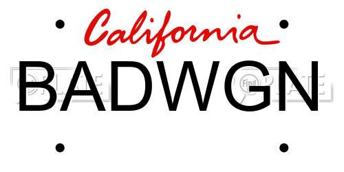 BADWGN California License Plate