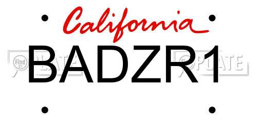 BADZR1 California License Plate