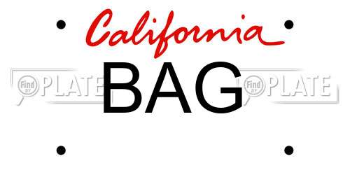 BAG California License Plate