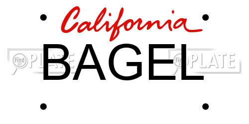 BAGEL California License Plate