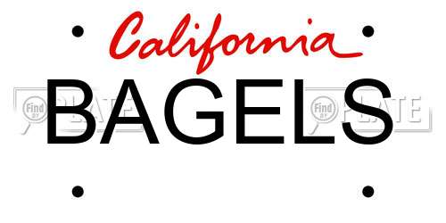 BAGELS California License Plate