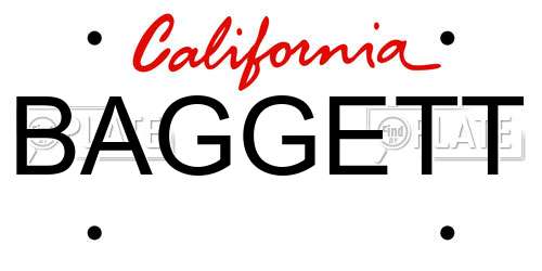 BAGGETT California License Plate