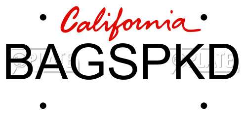 BAGSPKD California License Plate