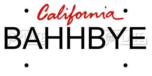 BAHHBYE California License Plate