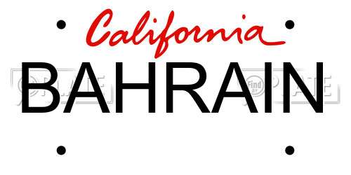 BAHRAIN California License Plate
