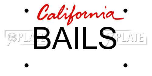 BAILS California License Plate