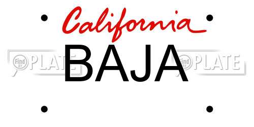 BAJA California License Plate
