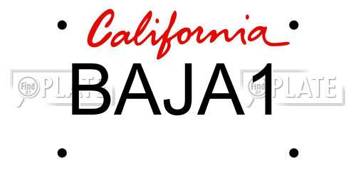 BAJA1 California License Plate