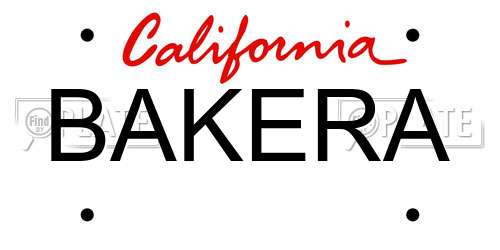 BAKERA California License Plate