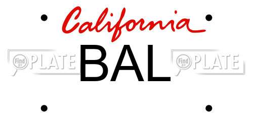 BAL California License Plate