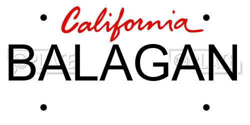 BALAGAN California License Plate
