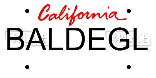 BALDEGL California License Plate