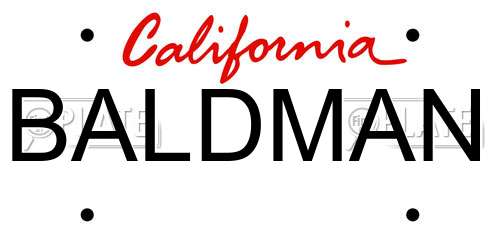BALDMAN California License Plate
