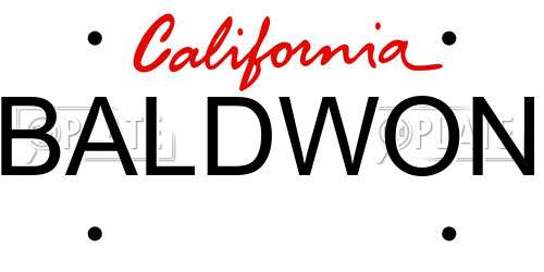 BALDWON California License Plate
