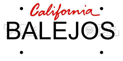BALEJOS California License Plate