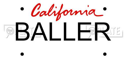 BALLER California License Plate
