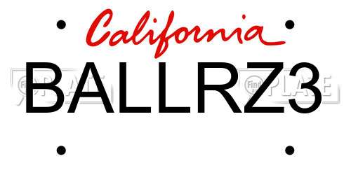 BALLRZ3 California License Plate