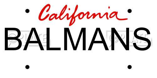 BALMANS California License Plate