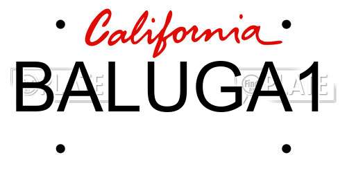 BALUGA1 California License Plate