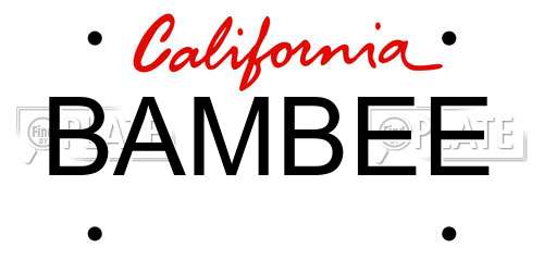 BAMBEE California License Plate