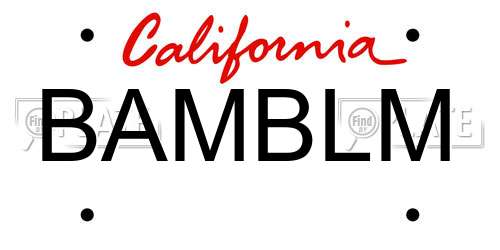 BAMBLM California License Plate