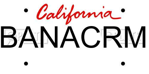 BANACRM California License Plate