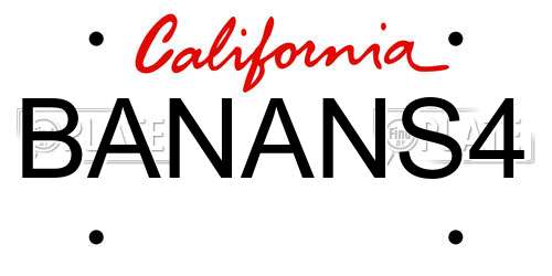 BANANS4 California License Plate