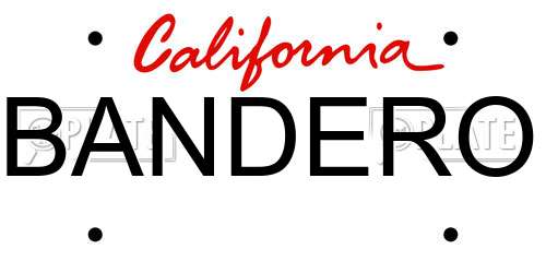 BANDERO California License Plate