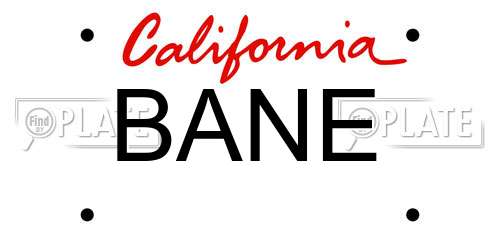 BANE California License Plate