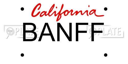 BANFF California License Plate