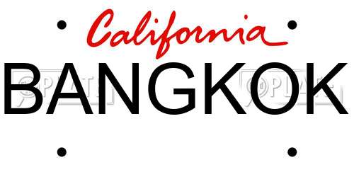 BANGKOK California License Plate