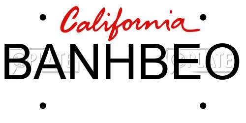 BANHBEO California License Plate