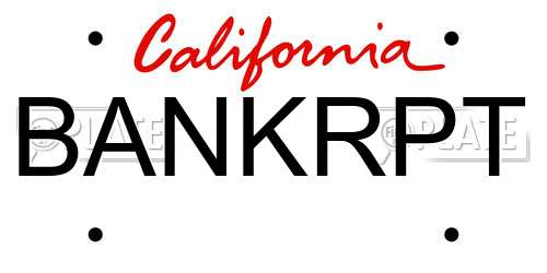 BANKRPT California License Plate
