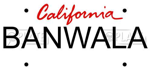 BANWALA California License Plate