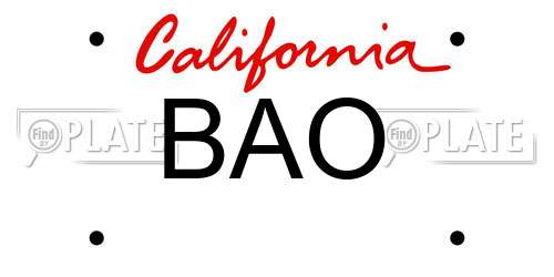BAO California License Plate
